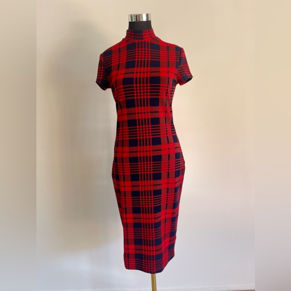SHEIN Dresses & Skirts - Tartan midi turtle neck dress